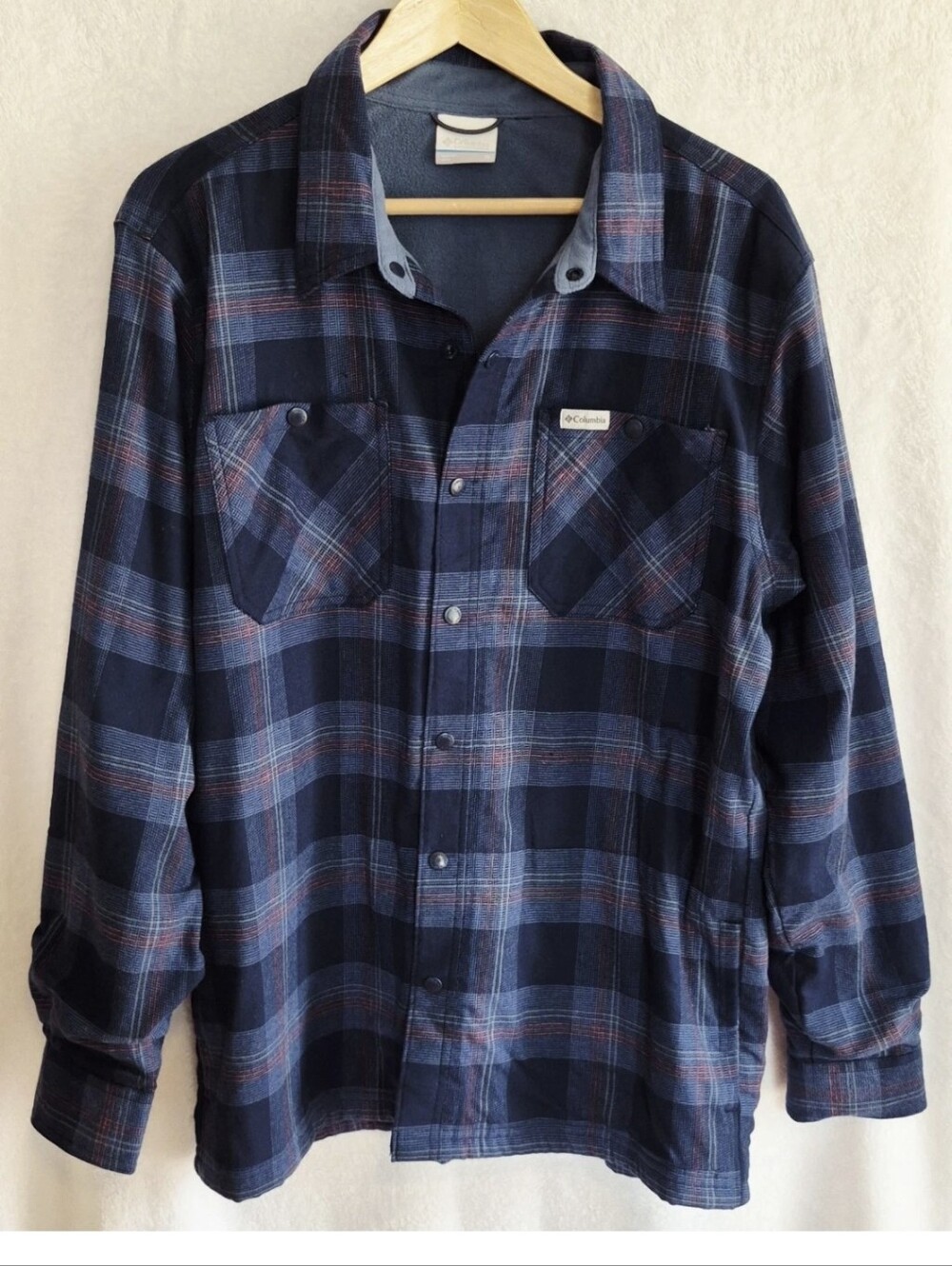 Columbia fleece lined plaid shirt jacket Mens Sz Med